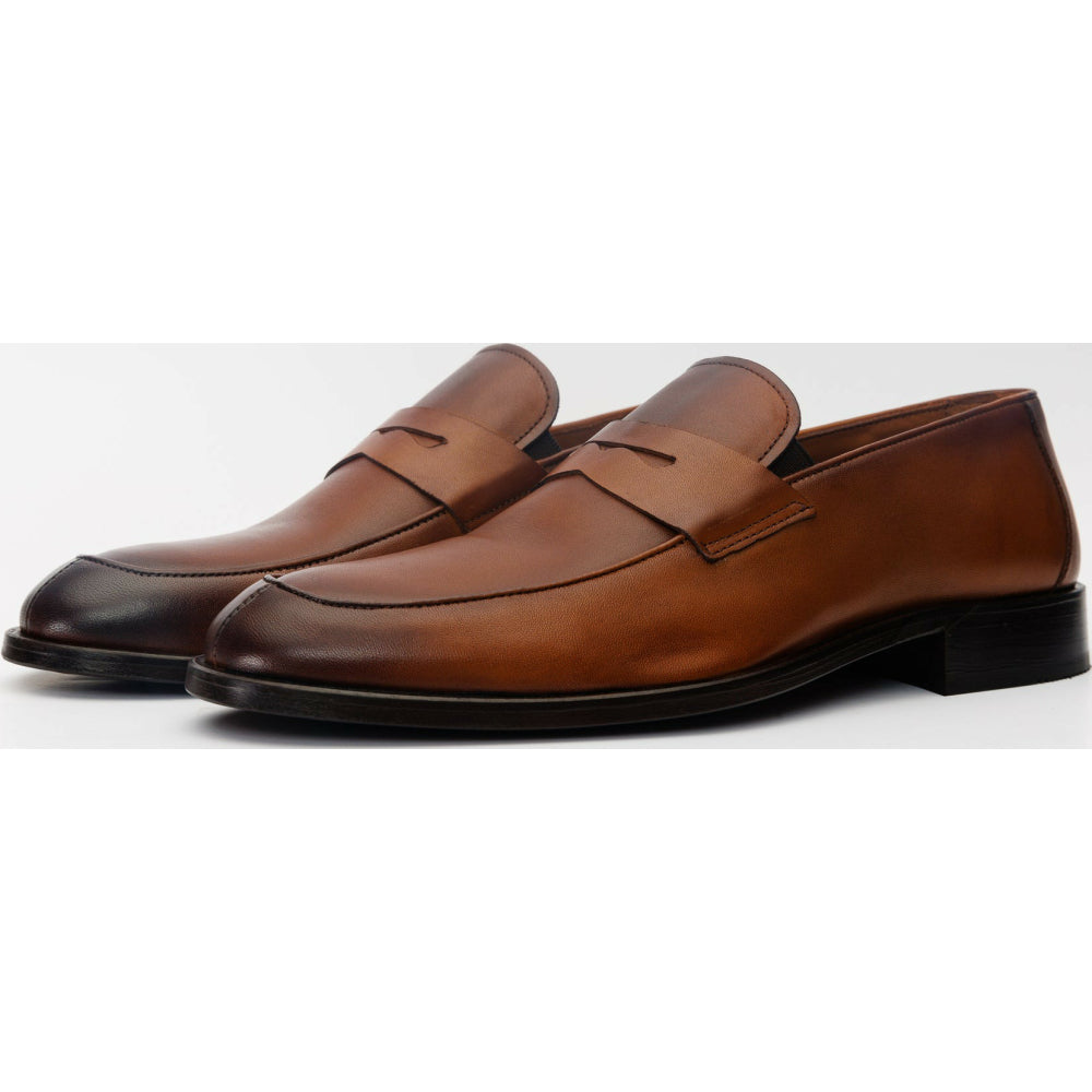 Vinci Leather The Marinka Brown Leather Shoe Penny Loafer (9439)