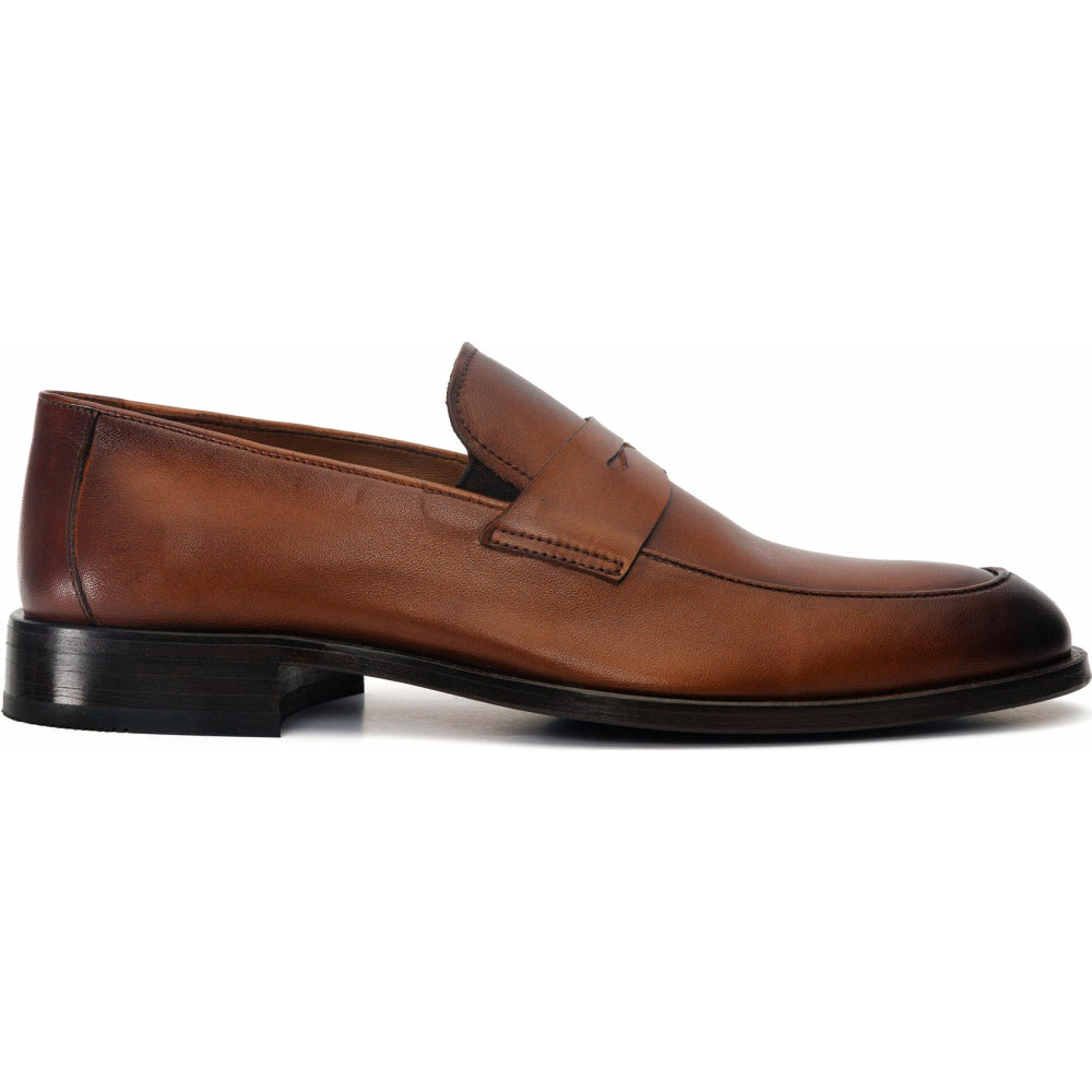Vinci Leather The Marinka Brown Leather Shoe Penny Loafer (9439)