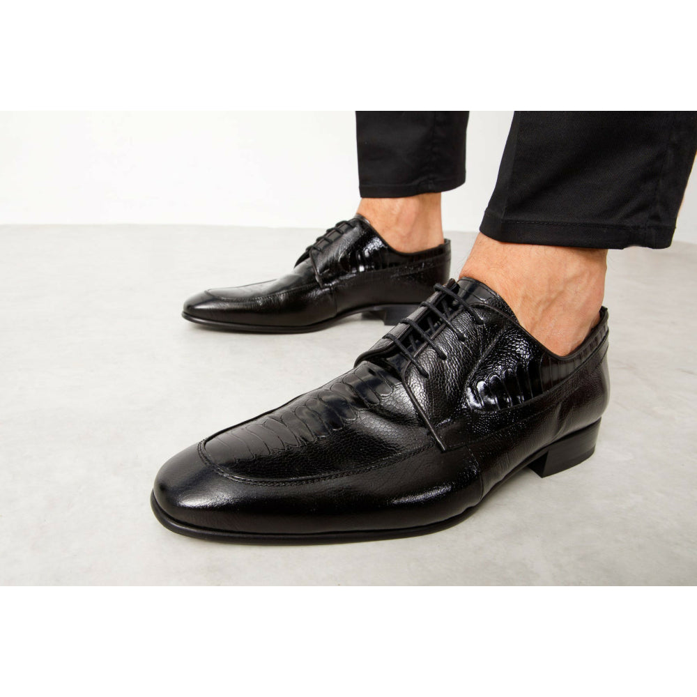Vinci Leather The Martin Black Leather Derby Shoe (6055)