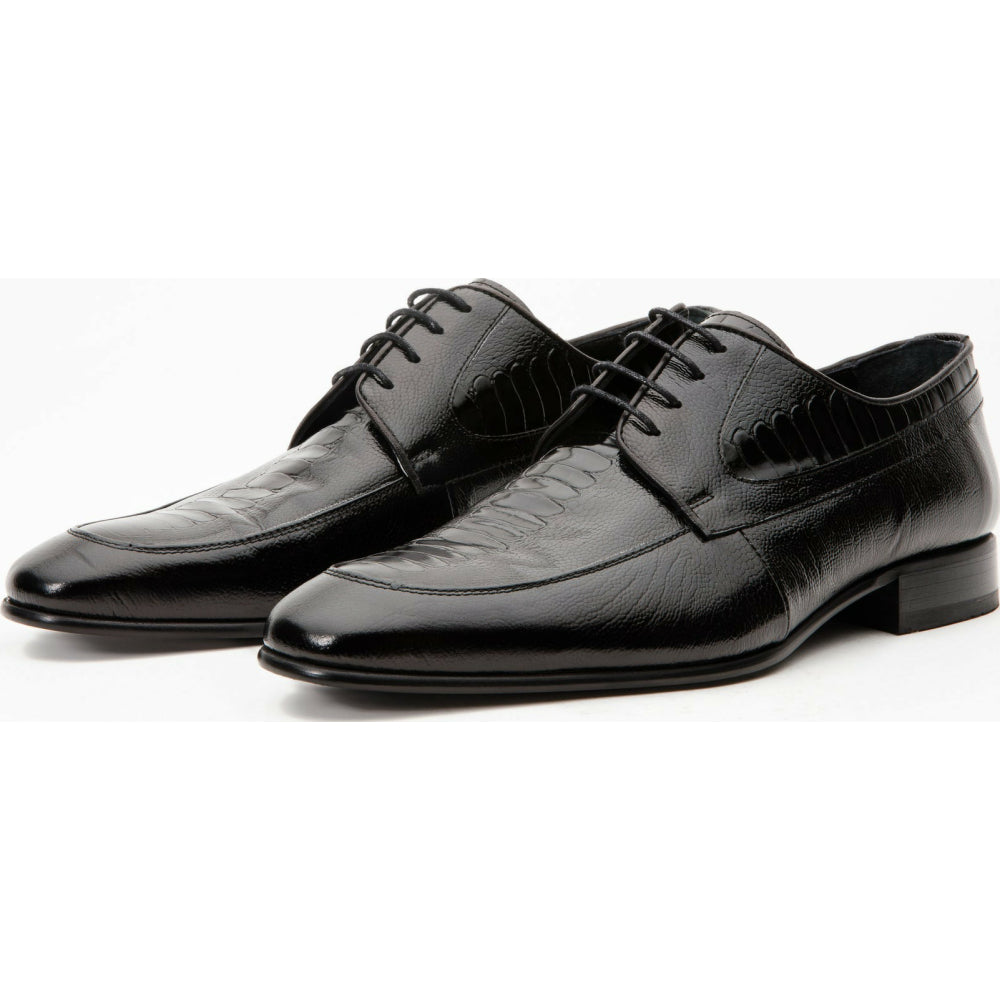 Vinci Leather The Martin Black Leather Derby Shoe (6055)