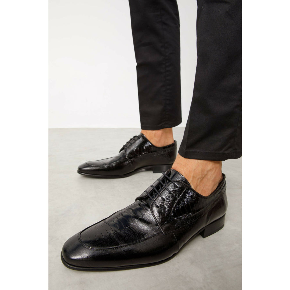 Vinci Leather The Martin Black Leather Derby Shoe (6055)
