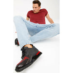 Vinci Leather The Merced Black Leather Sneaker (D-5700)