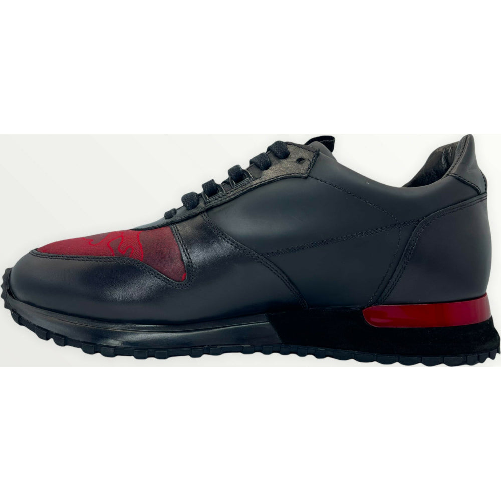 Vinci Leather The Merced Black Leather Sneaker (D-5700)