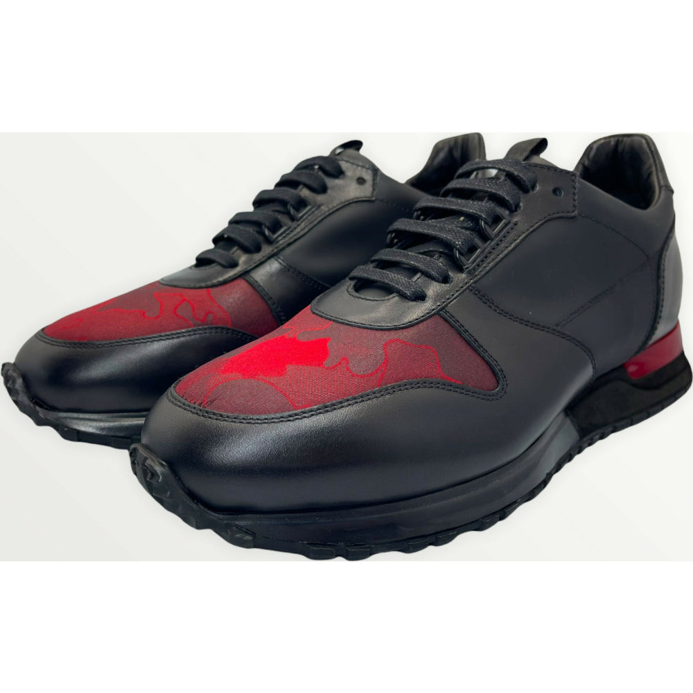Vinci Leather The Merced Black Leather Sneaker (D-5700)