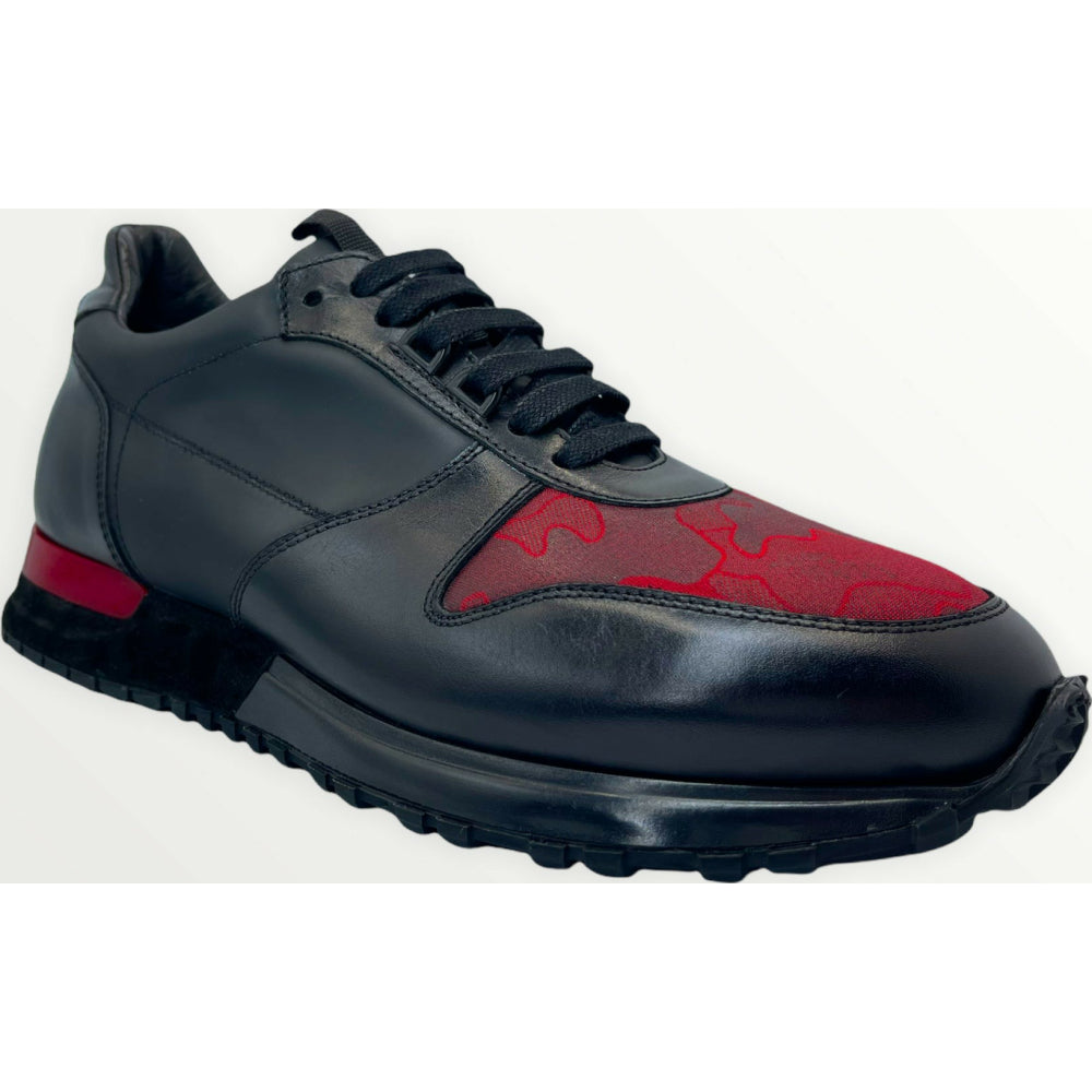 Vinci Leather The Merced Black Leather Sneaker (D-5700)