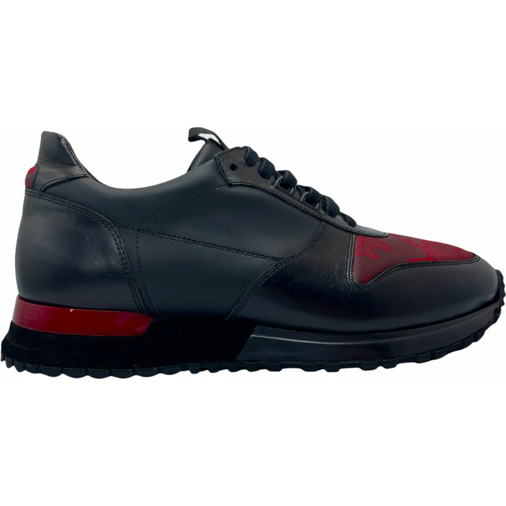 Vinci Leather The Merced Black Leather Sneaker (D-5700)