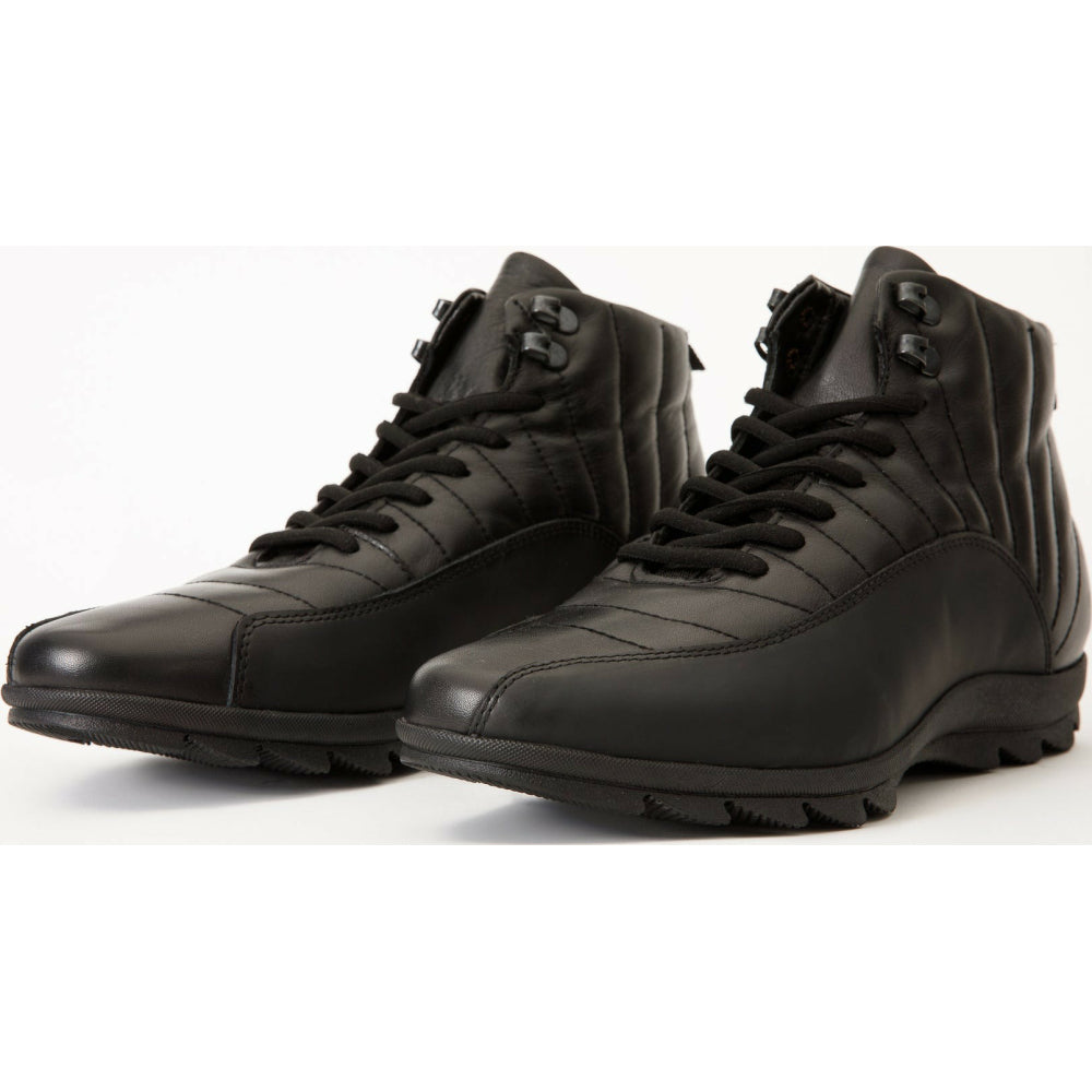 Vinci Leather The Merter Black Leather Casual Lace-up Boot (14339 S-5)