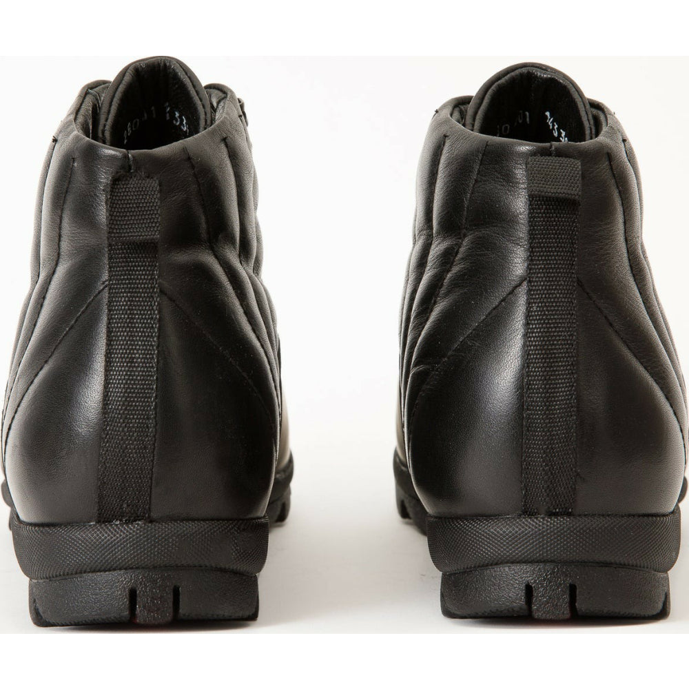 Vinci Leather The Merter Black Leather Casual Lace-up Boot (14339 S-5)