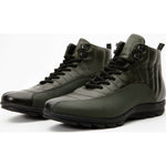 Vinci Leather The Merter Green Leather Casual Lace-up Boot (14339 H-5)