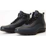 Vinci Leather The Merter Navy Blue Leather Casual Lace-up Boot (14339 L-5)