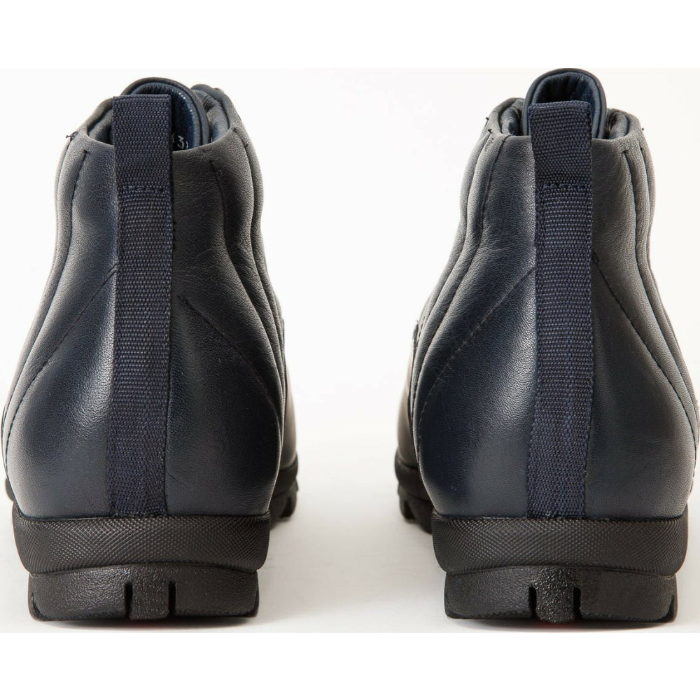 Vinci Leather The Merter Navy Blue Leather Casual Lace-up Boot (14339 L-5)