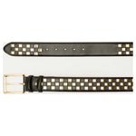 Vinci Leather The Mesina Black / Gold Woven Leather Belt
