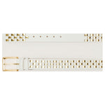 Vinci Leather The Mesina White / Gold Woven Leather Belt