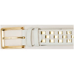 Vinci Leather The Mesina White / Gold Woven Leather Belt