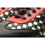 Vinci Leather The Messina Black / Gold Woven Leather Sneaker For Men (8022)