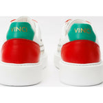 Vinci Leather The Messina White / Red Woven Leather Sneaker For Men (8022)