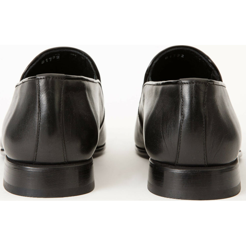 Vinci Leather The Migues Black Leather Loafer Shoe (9548)