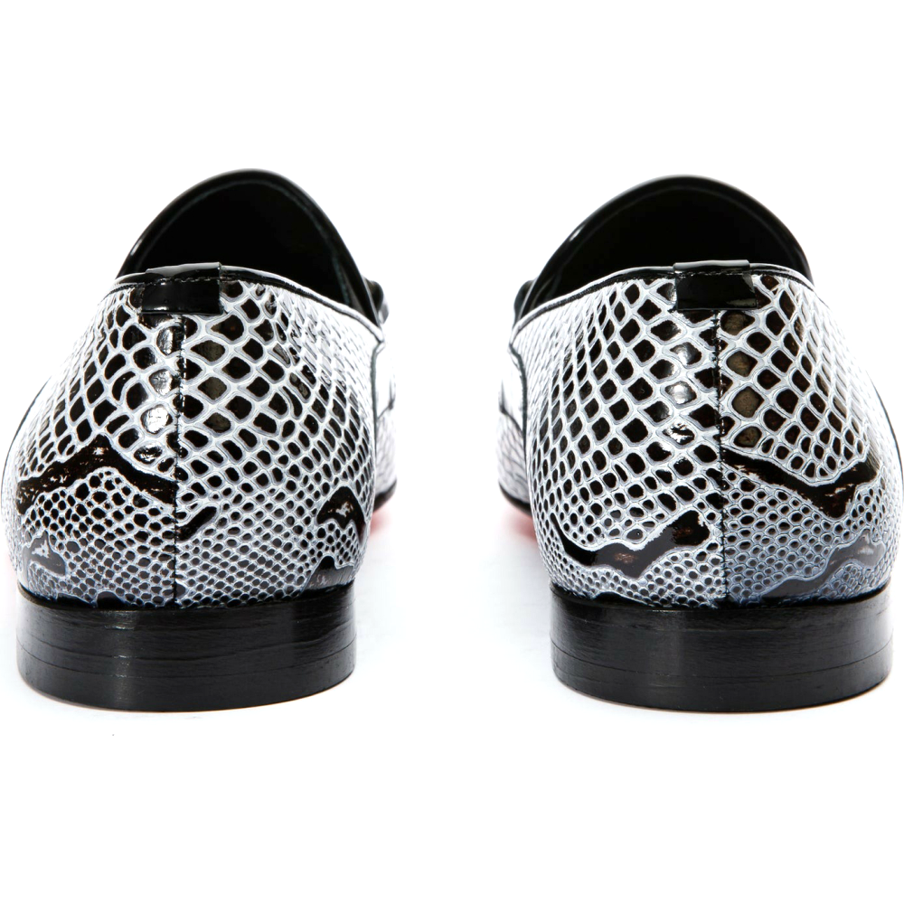 Vinci Leather The Milano Black / White Shoe Bit Loafer