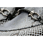 Vinci Leather The Milano Black / White Shoe Bit Loafer
