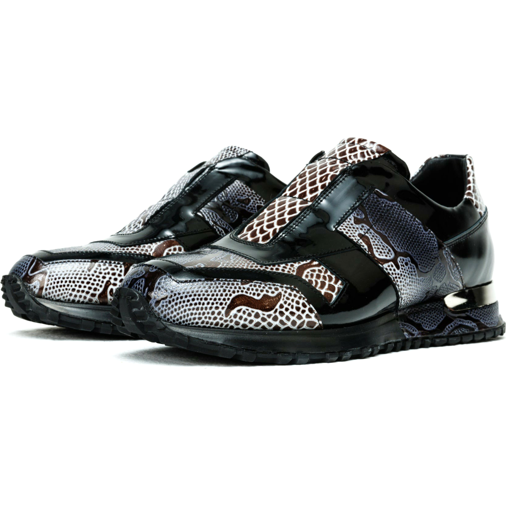Vinci Leather The Milano Snk Black / White Leather Sneaker (D-539T)