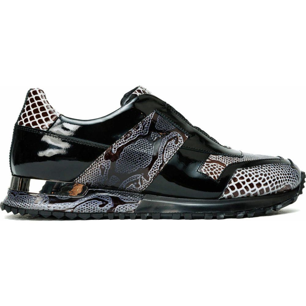 Vinci Leather The Milano Snk Black / White Leather Sneaker (D-539T)