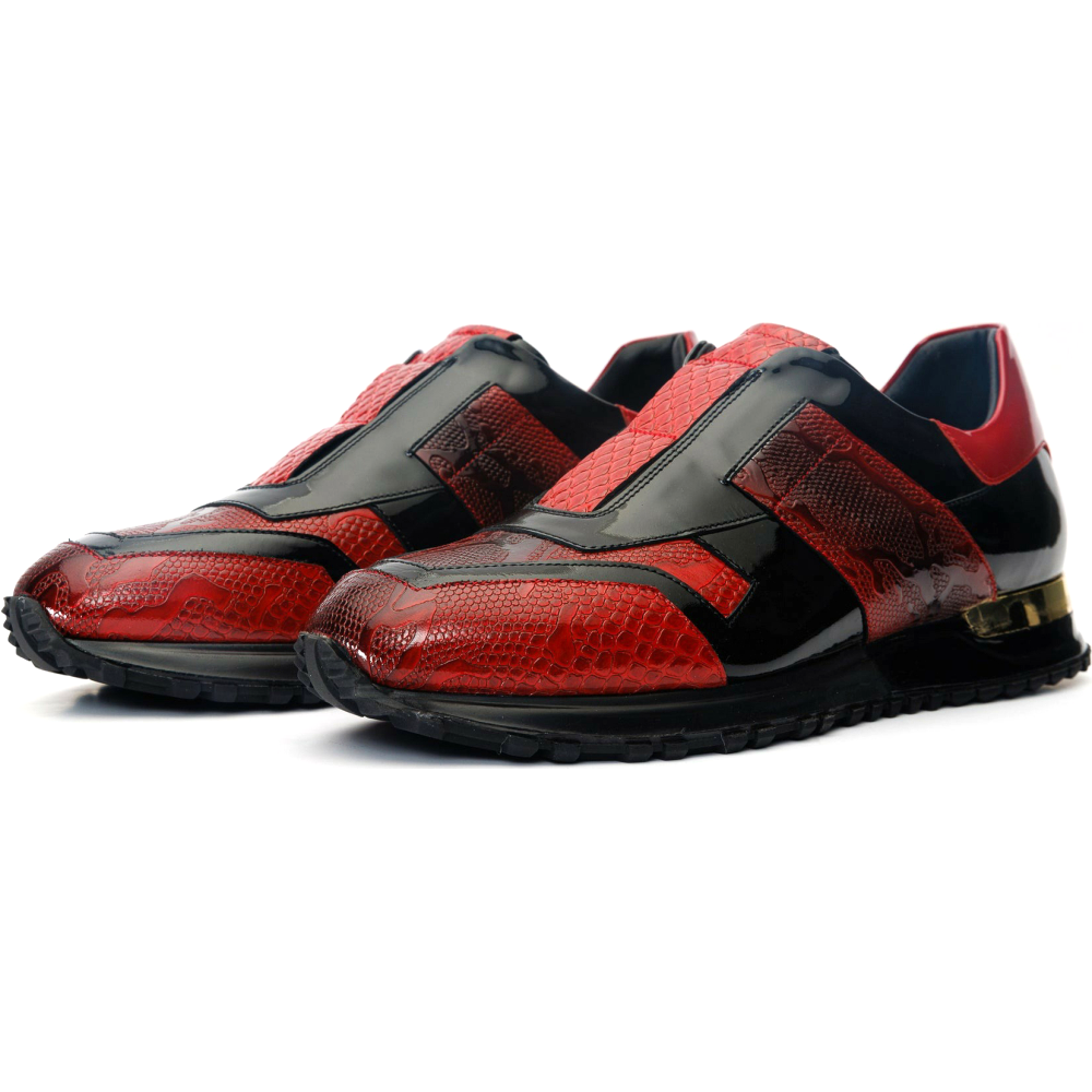 Vinci Leather The Milano Snk Red Leather Sneaker (D-539T)