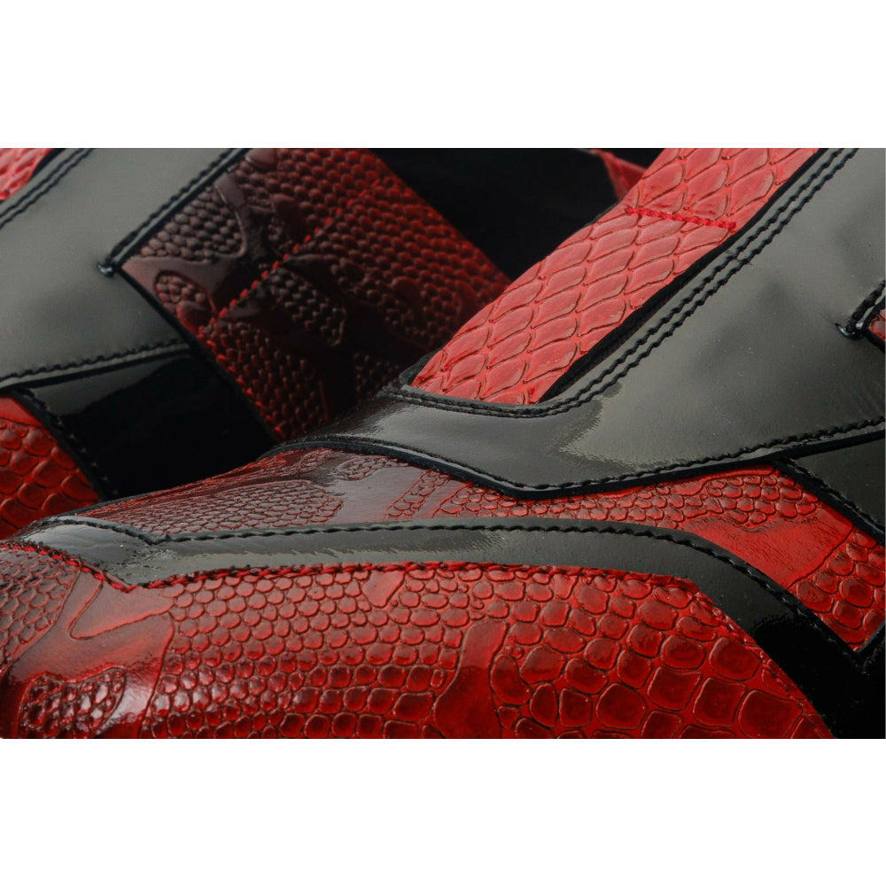 Vinci Leather The Milano Snk Red Leather Sneaker (D-539T)