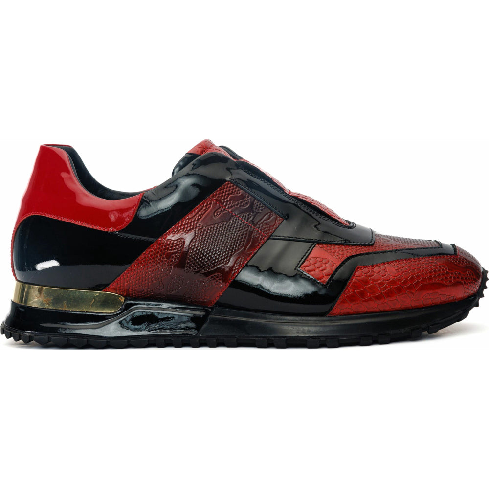 Vinci Leather The Milano Snk Red Leather Sneaker (D-539T)