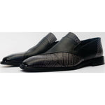 Vinci Leather The Mississippi Black Leather Loafer Shoe (16002)