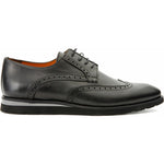 Vinci Leather The Molise Black Wingtip Semi Brogue Derby Shoe