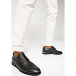 Vinci Leather The Molise Black Wingtip Semi Brogue Derby Shoe