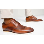 Vinci Leather The Molise Brown Wingtip Semi Brogue Derby Shoe