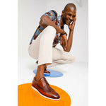 Vinci Leather The Molise Brown Wingtip Semi Brogue Derby Shoe