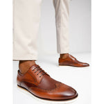 Vinci Leather The Molise Brown Wingtip Semi Brogue Derby Shoe