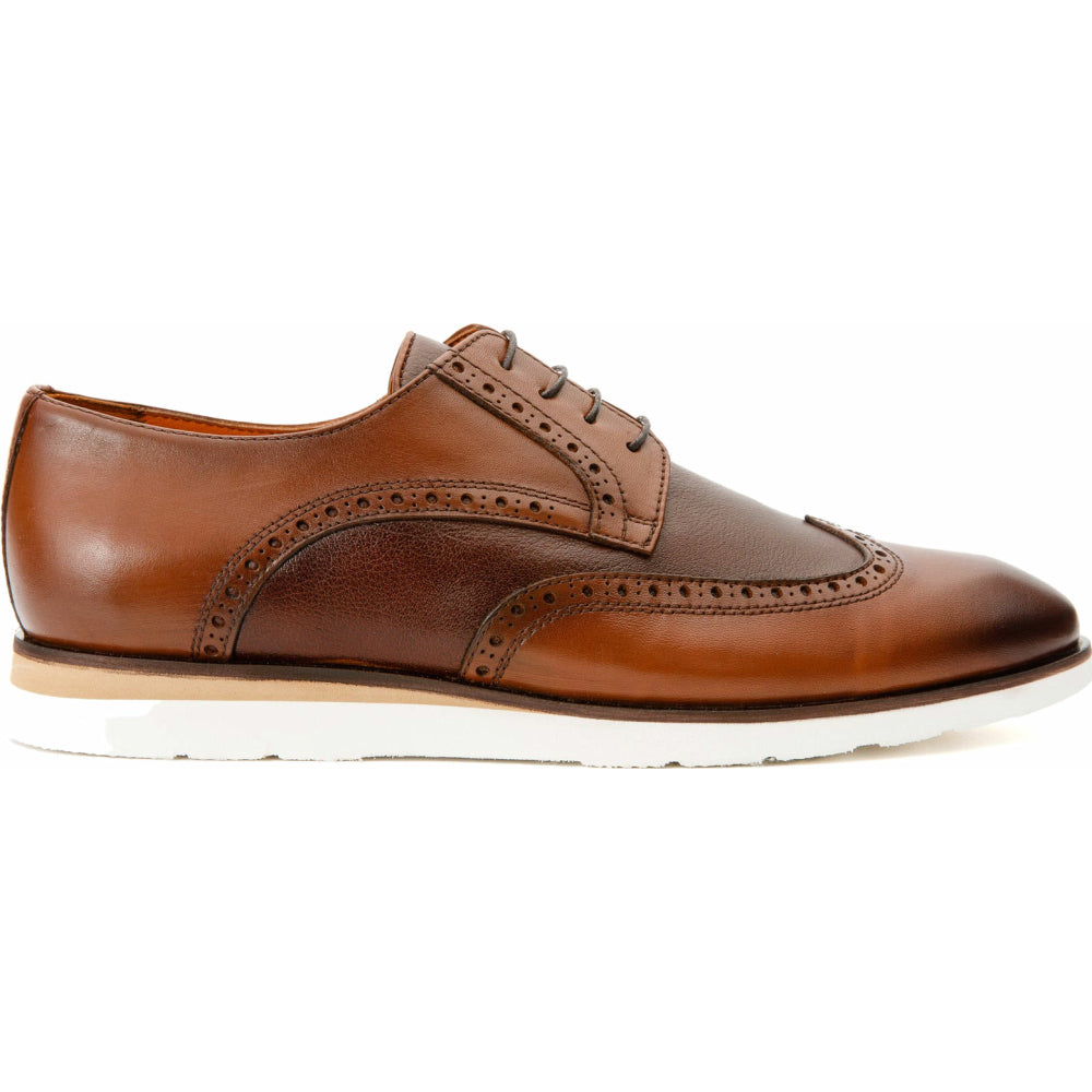 Vinci Leather The Molise Brown Wingtip Semi Brogue Derby Shoe