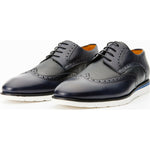 Vinci Leather The Molise Navy Wingtip Semi Brogue Derby Shoe