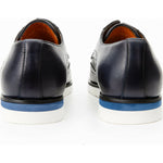 Vinci Leather The Molise Navy Wingtip Semi Brogue Derby Shoe