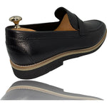 Vinci Leather The Monroe Black Leather Penny Loafer (13092)