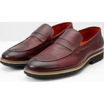 Vinci Leather The Monroe Burgundy Leather Penny Loafer (13092)
