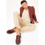 Vinci Leather The Monroe Burgundy Leather Penny Loafer (13092)