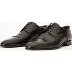Vinci Leather The Monterrey Black Cap Toe Derby Shoe (10670)