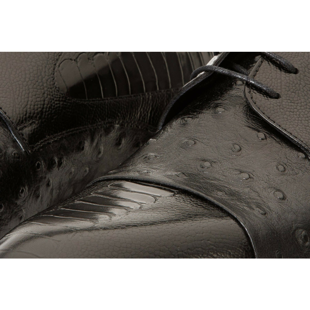 Vinci Leather The Monterrey Black Cap Toe Derby Shoe (10670)