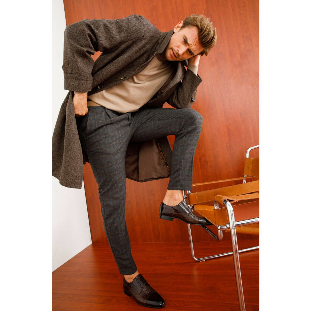 Vinci Leather The Monterrey Brown Cap Toe Derby Shoe (10670)