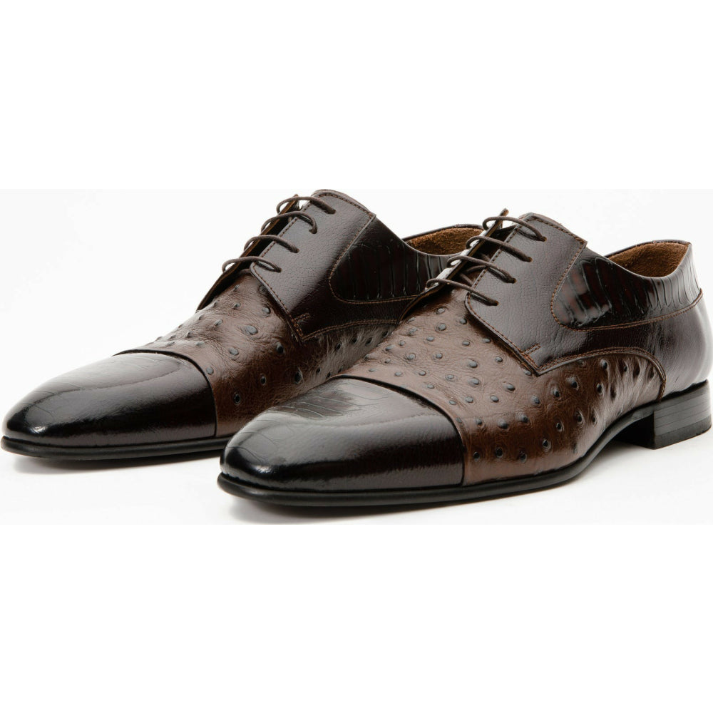 Vinci Leather The Monterrey Brown Cap Toe Derby Shoe (10670)