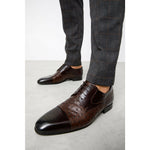 Vinci Leather The Monterrey Brown Cap Toe Derby Shoe (10670)