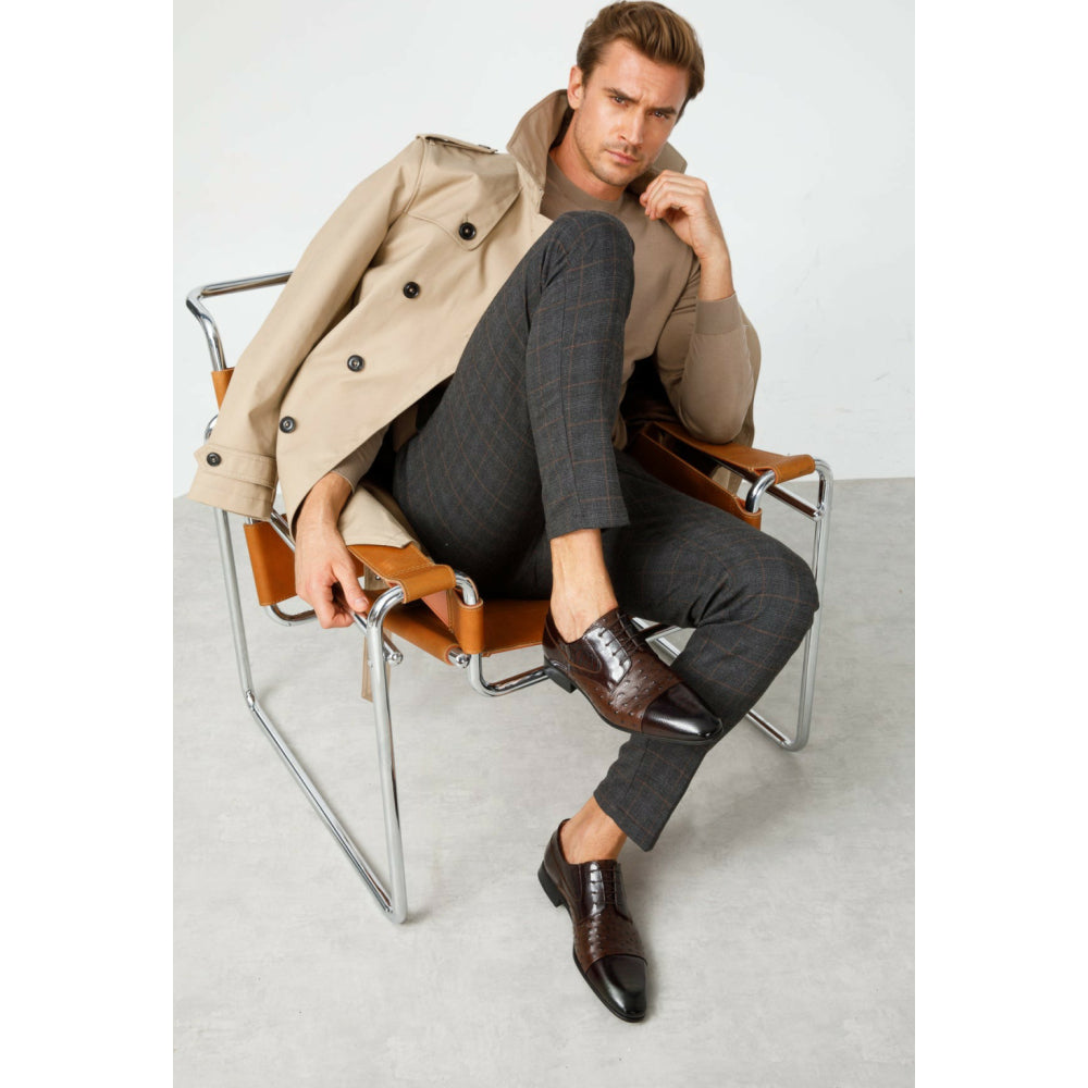 Vinci Leather The Monterrey Brown Cap Toe Derby Shoe (10670)