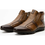 Vinci Leather The Montreal Brown Leather Casual Zip-up Ankle Boot (09717 K-3)