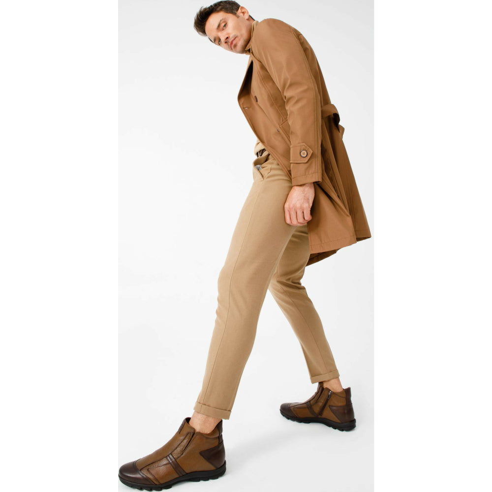 Vinci Leather The Montreal Brown Leather Casual Zip-up Ankle Boot (09717 K-3)
