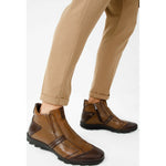 Vinci Leather The Montreal Brown Leather Casual Zip-up Ankle Boot (09717 K-3)