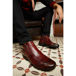 Vinci Leather The Montreal Burgundy Leather Casual Zip-up Ankle Boot (09717 B-3)